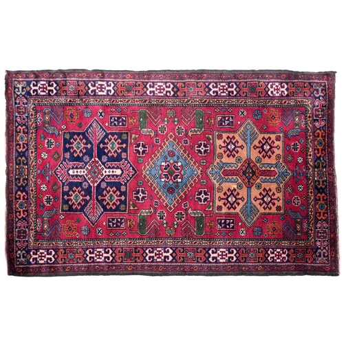 811 - A Turkish tribal bird rug, early 20th c, 189 x 130cm