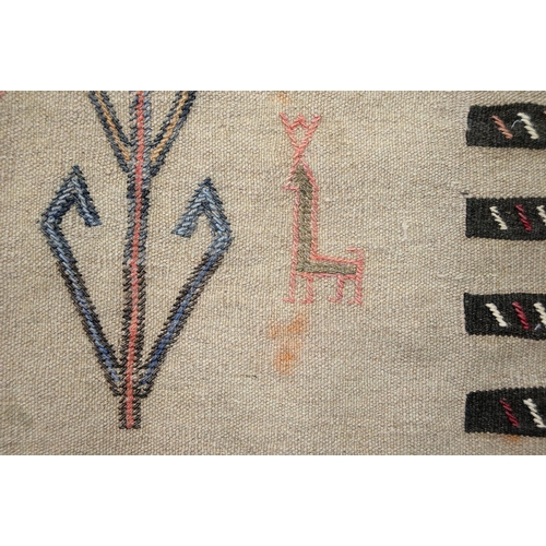 822 - A Quchan Kurdish kilim rug, 193 x 98cm