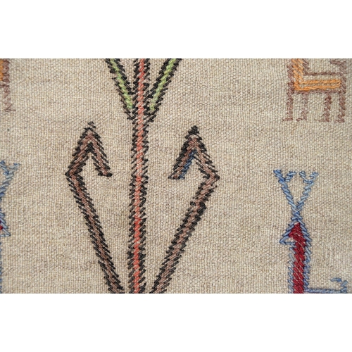 822 - A Quchan Kurdish kilim rug, 193 x 98cm