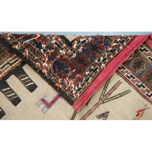 822 - A Quchan Kurdish kilim rug, 193 x 98cm