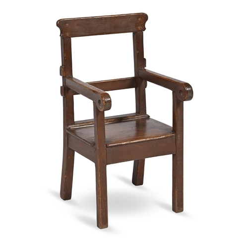 845 - A Victorian brown-stained wood child's chair, second half 19th c, 69cm h