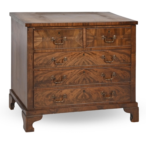 853 - A Northern European mahogany chest of drawers, mid 19th c, 78cm h; 48 x 82cm