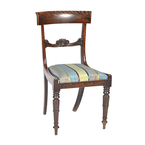 886 - A William IV grained rosewood dining chair