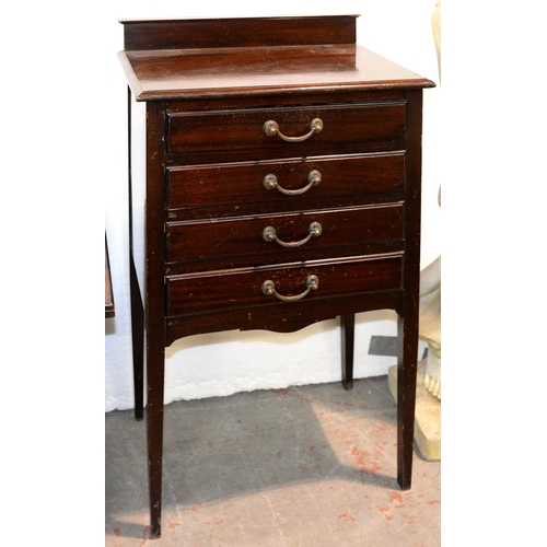 957 - A mahogany-stained wood music cabinet, early 20th c, 92cm h; 36 x 50.5cm