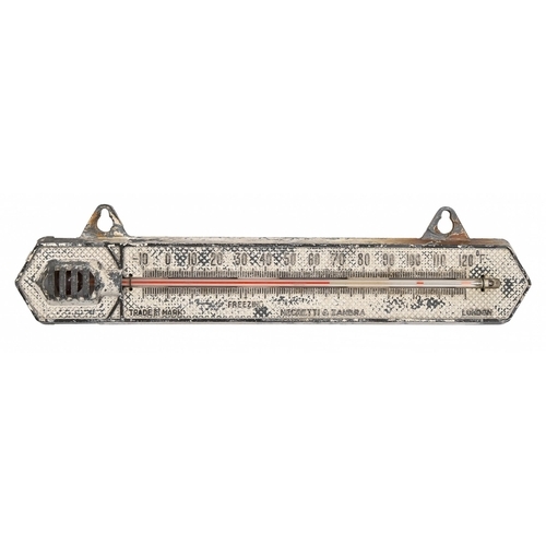 574 - A cast and painted zinc gardener's Fahrenheit thermometer, Negretti & Zambra London, late 19th /... 