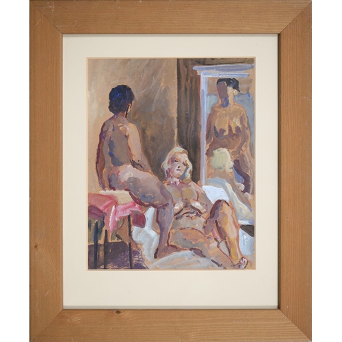 690 - Fyffe William George Christie (1918-1979) - Life Study with Mirror, gouache, 22cm x 17.5cm... 