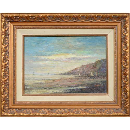 694 - George Gardy (1949-) - Coastal Landscape, signed, oil on board, 18cm x 26cm, English School - Landsc... 