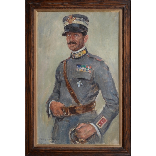 698 - Stanhope Alexander Forbes RA (1857-1947) - Portrait of an Italian Officer, signed and dated 1923, oi... 