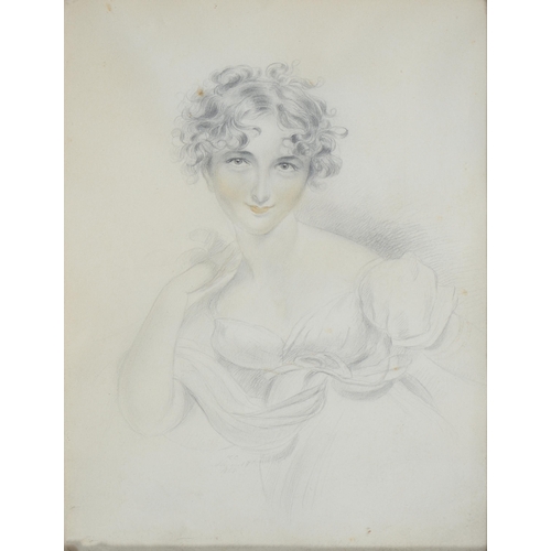 740 - Follower of George Henry Harlow - Portrait of a Young Woman, signed P C C, dated August 17th 1868 an... 