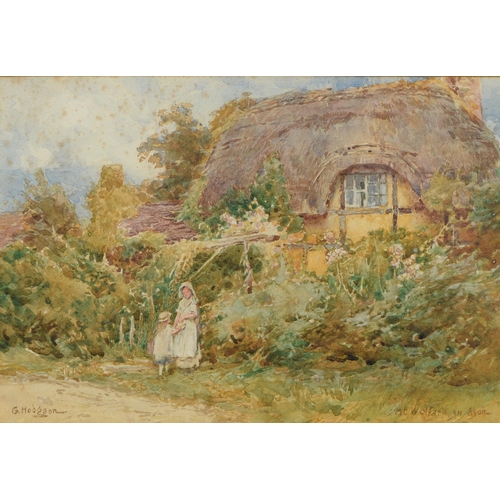 742 - George Hodgson (1847-1921) - Cottage Garden at Welford-on-Avon, signed and inscribed, watercolour, 1... 