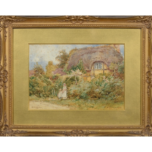 742 - George Hodgson (1847-1921) - Cottage Garden at Welford-on-Avon, signed and inscribed, watercolour, 1... 