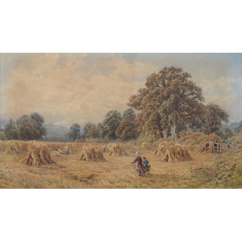 747 - Alfred Powell (1837-c1905) -Midday Rest at Harvest, signed and dated 1873, watercolour, 34.5cm x 62c... 