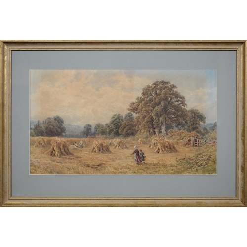 747 - Alfred Powell (1837-c1905) -Midday Rest at Harvest, signed and dated 1873, watercolour, 34.5cm x 62c... 