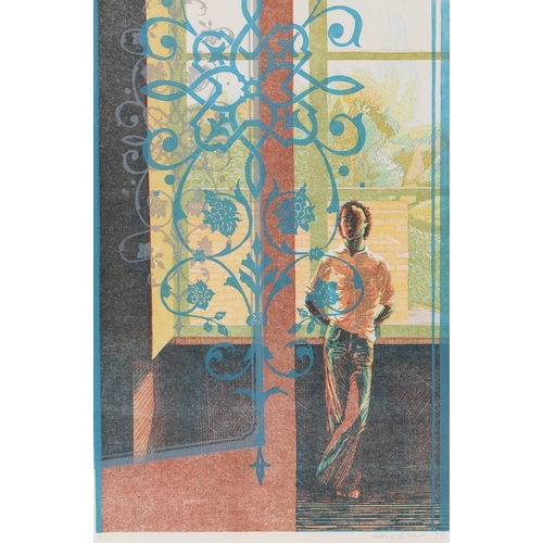 757 - Rosalind Cuthbert (b. 1951) - Man by a Window, full-length, signed, dated 77 and numbered 1/12, lith... 