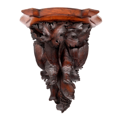 650 - A Victorian oak naturalistic wall bracket by the artist woodcarver Ralph Tudsbery of Edwinstowe, Not... 