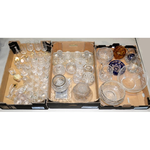 1076 - Miscellaneous  cut coloured and plain glassware