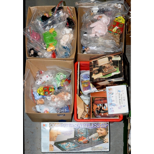 1082 - Miscellaneous soft toys , Computer Battleship game, boxed, etc