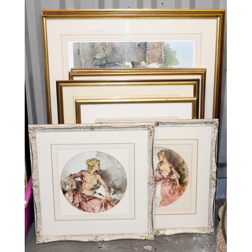 1087 - Eight colour prints after Sir William Russell Flint and Eric R Sturgeon, several signed by the artis... 