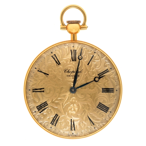 127 - A Chopard 18ct gold keyless lever watch, textured dial and case back, 42mm diam, 45g... 