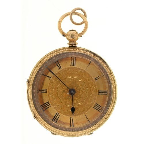 135 - An 18ct gold lever lady’s watch, E A Thorneloe, Coventry, no. 1882, with three-quarter plate m... 