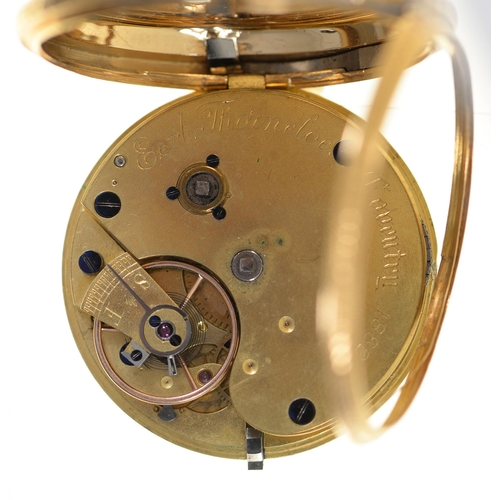 135 - An 18ct gold lever lady’s watch, E A Thorneloe, Coventry, no. 1882, with three-quarter plate m... 