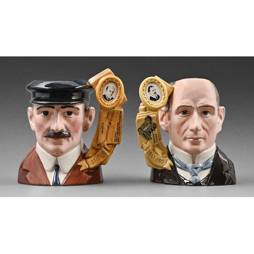 388 - A pair of Royal Doulton Wright Brothers character jugs, 2002, 18.5cm h and smaller, printed mark... 