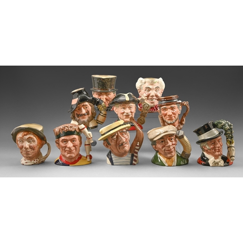 391 - Ten Royal Doulton character jugs, to include Guy Fawkes, The Ring Master and Gondolier, 20.5cm h and... 