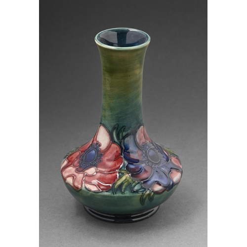 400 - A Moorcroft Anemone vase, c1970, 15cm h, impressed marks, painted initials