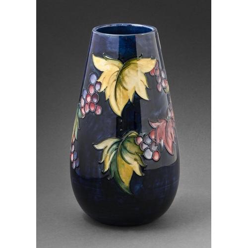 402 - A Moorcroft Hedgevine vase, c1960, 23.5cm h, impressed marks, painted initials