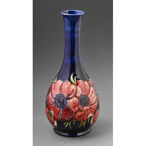 403 - A Moorcroft Anemone vase, c1970, 27cm h, impressed marks, painted initials