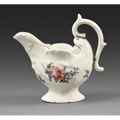 440 - A Derby dolphin ewer cream boat, c.1770, 8cm h