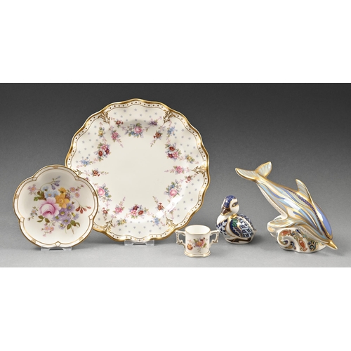 455 - Miscellaneous Royal Crown Derby ceramics, late 20th c, to include two paperweights, a Posies pattern... 