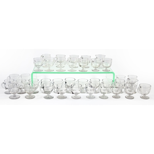 460 - Thirty-seven glass custard cups, early-mid 19th c, various sizes