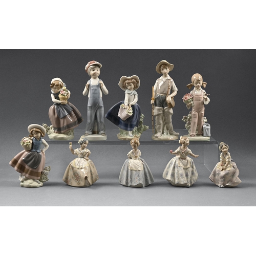 468 - Ten Lladro figures of children, 21.5cm h and smaller, printed and impressed mark