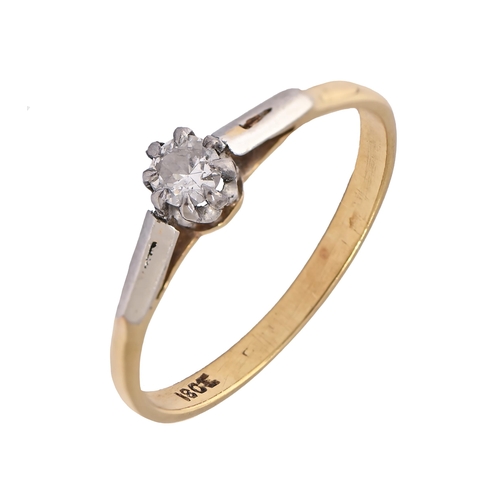 51 - A diamond ring, in gold, marked 18ct, 2.2g, size N