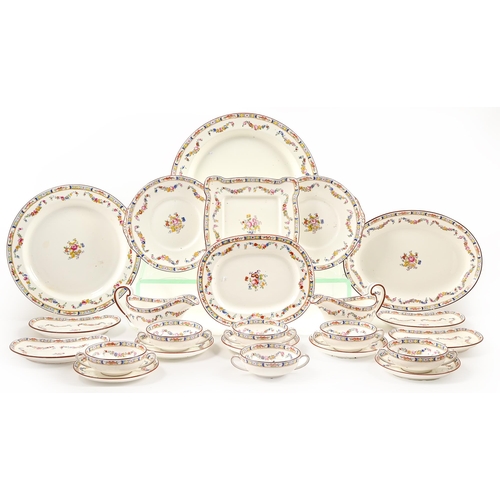 514 - A Minton Rose pattern dinner service, c.1910, printed and painted, printed mark, pattern No A4807... 