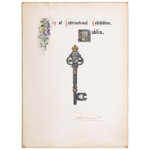 654 - Walter Graham Churcher (1859-1934) - Design for the Royal Presentation Steel and Gold Key of Chubb &... 