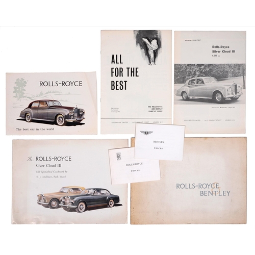 659 - Automobilia. Rolls-Royce & Bentley, advertising brochure, London: Printed by Wm. Hodge & Chi... 