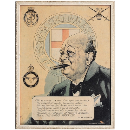 682 - Winston Churchill. A printed thank you note on House of Commons writing paper, facsimile signature, ... 