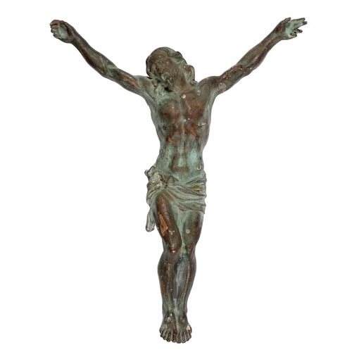 691 - A bronze Corpus Christi, 20th c, 64cm l