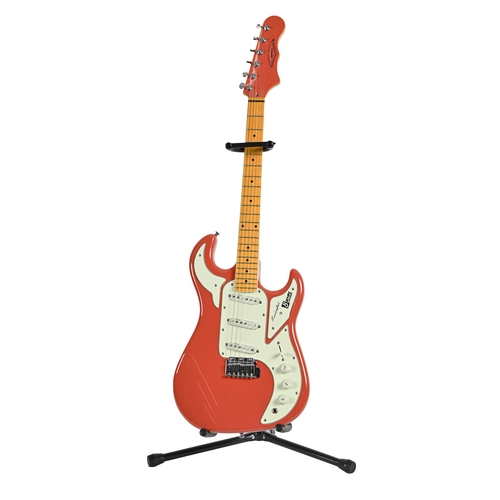 720 - A Burns Batwing Club Series six-string electric guitar, 104cm l, cased with stand