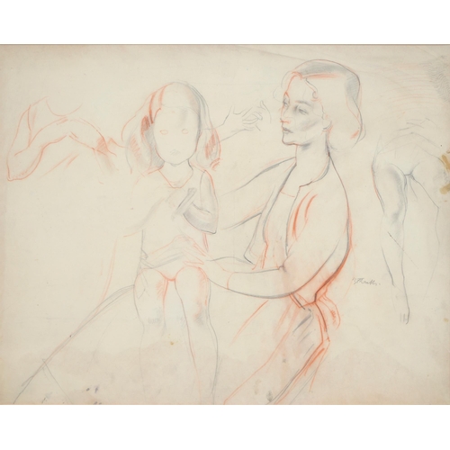 795 - Bernard Fleetwood Walker ROI (1893-1965) - A Sheet of Figure Studies, signed, pencil and black and r... 