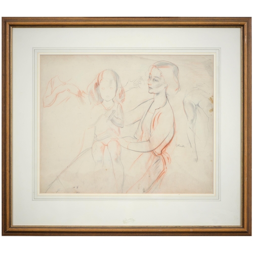 795 - Bernard Fleetwood Walker ROI (1893-1965) - A Sheet of Figure Studies, signed, pencil and black and r... 