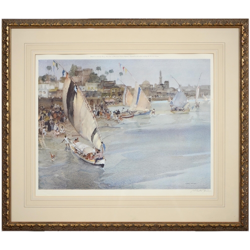 798 - Sir William Russell Flint RA, PRWS, RSW (1880-1969) - Holiday After Ramadan Cairo, printed in colour... 