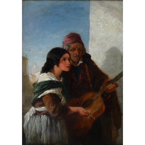 803 - Francis William Topham NWS, RWS (1808-1877) - The Blind Beggar, oil on panel, 24 x 17cmProvenance: T... 