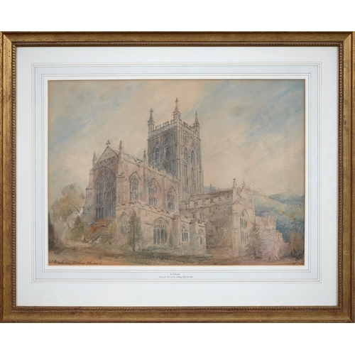 817 - A M Reid, 1896 - Great Malvern Priory, signed, dated and inscribed, watercolour, 32.5 x 46.5cm... 