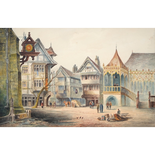 820 - Charles James Keats RBA (c1900) - View of London in 1673, signed and inscribed, watercolour, 32 x 50... 