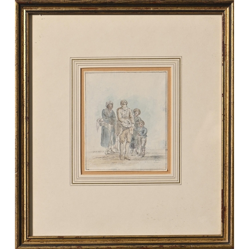 832 - Attributed to Anthony Devis (1729-1817) - A Peasant Family, watercolour, 11 x 13cmProvenance: Dr Edw... 