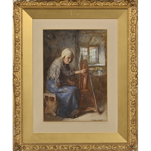 838 - John Henry Henshall (1856-1928) - The Spinning Wheel, signed, signed again on the artist's handwritt... 