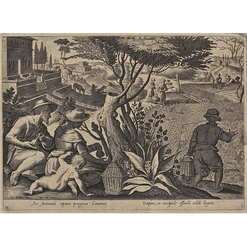 847 - Old Master Prints. Jan Galle (1600–1676) after Johannes Stradanus (1523-1605) - [Quail Hunt] Sic Aut... 